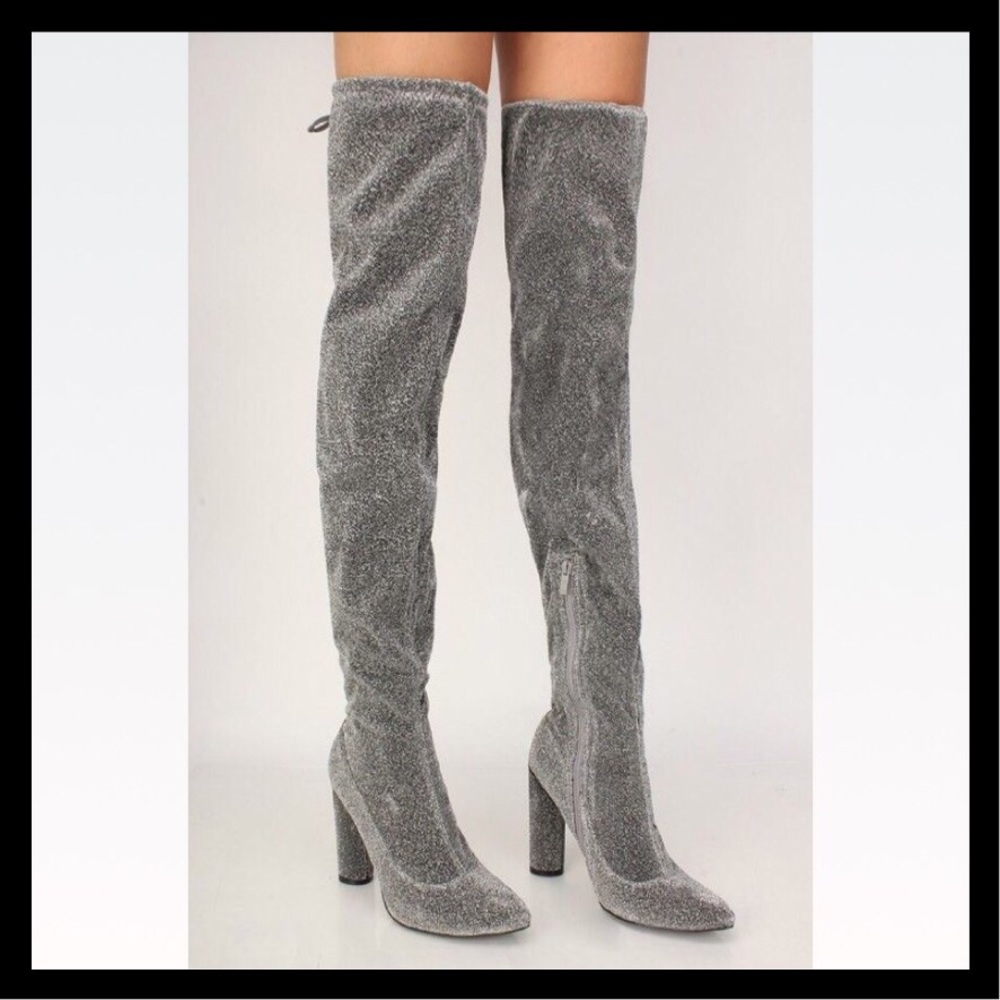 ❤️Size 10 Sexy Shimmer Thigh High Boots NIB - Picture 3 of 5